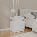 ZNTS Bedside Cabinet High Gloss White 45x35x52 cm Engineered Wood 326855