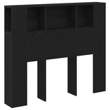Headboard Cabinet with Shelf Black Oak 120 x 18.5 x 102.5 cm 862757