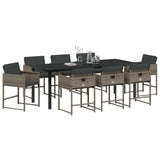 Garden Dining Set 9 pcs Grey Poly Rattan 3380724