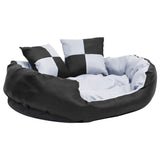 Reversible & Washable Dog Cushion Grey and Black 85x70x20 cm 171208