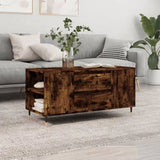 Coffee Table Smoked Oak 102x44.5x50 cm Engineered Wood 830993