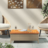 Garden Table Beige 70x70x25 cm Rattan and Acacia Wood 3281631