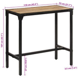 Bar Table 110x55x107 cm Solid Rough Wood Mango 358938