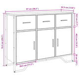 ZNTS Sideboard Sonoma Oak 97x32.5x74.5 cm Engineered Wood 848560