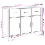 Sideboard Grey Sonoma 97x32.5x74.5 cm Engineered Wood 848562