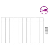 Garden Fence Panel 48 pcs Galvanised Steel Silver 42042948