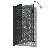 Garden Gate Black 100x150 cm Steel Leaf Design 4100961