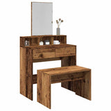 Dressing Stool Old Wood 70x35x45 cm Engineered Wood 857041