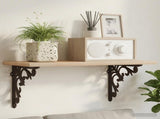 Wall Shelf Brackets 12 pcs Antique Brown 10 x 10 x 2.8 cm Steel 42038829