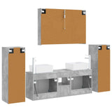 Bathroom Furniture Set 6 pcs Concrete Grey 3407170