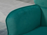 Modern Armchair with Footstool, Upholstered Accent with Ottoman, Steel Legs, Velvet Wingback T3398P377943