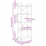 Bookshelf Black Oak 56 x 34 x 171 cm Engineered Wood 883862