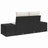 Garden Sofa with Cushion Black 123 x 62 x 69cm Poly Rattan 42006802