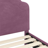 Toddler Bed Frame with Headboard Purple 70 x 140 cm Velvet 42010933