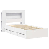 Bed Frame with Storage White 80 x 200 cm Engineered Wood 3434003