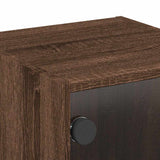 Bedside Cabinets with Glass Doors 2 pcs Brown Oak 35x37x35 cm 836475