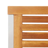 Garden Dining Set 5 pcs Solid Acacia Wood and Stainless Steel 3334807