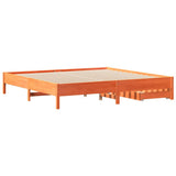 Bed Frame without Mattress Wax Brown 180x200 cm Super King Solid Wood Pine 3301703