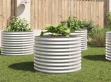 Garden Raised Bed 80x80x81 cm Galvanised Steel Silver 45515