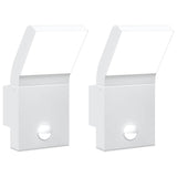 Outdoor LED Wall Lights with Sensors 2pcs White Die-cast Aluminium 4006275