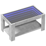 ZNTS Coffee Table with LED Concrete Grey 93x53x45 cm Engineered Wood 847556