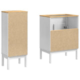 Bathroom Furniture Set FLORO 2 pcs White Solid Pine Wood 3385880