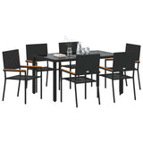 Garden Dining Set 7 pcs Black Poly Rattan 3365393