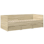 ZNTS Daybed with Drawers without Mattress Sonoma Oak 90x190 cm Single 3280827