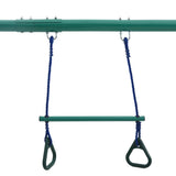 Swing Set with Gymnastic Rings and 4 Seats Steel 92315