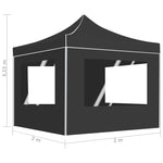 Professional Folding Party Tent with Walls Aluminium 2x2 m Anthracite 48932