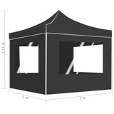 ZNTS Professional Folding Party Tent with Walls Aluminium 2x2 m Anthracite 48932