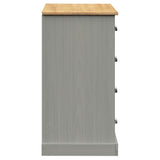 Sideboard with Drawers VIGO 113x40x75 cm Grey Solid Wood Pine 353189