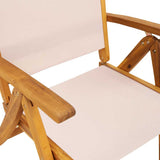 7 Piece Garden Dining Set Solid Wood Acacia and Textilene 3279270