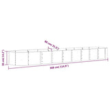 Garden Raised Bed Galvanised Steel 368x80x36 cm Anthracite 318931