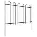 ZNTS Garden Fence with Hoop Top Steel 11.9x1.2 m Black 277671