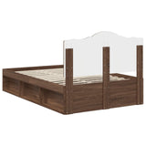 Bed Frame with Headboard Brown Oak 120 x 200 cm Solid Pine Wood 3413332