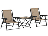 Three-Piece Garden Table and Chair Set - Khaki T3398P323813