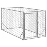 Outdoor Dog Kennel with Door 2x1x1 m Galvanised Steel 4105410
