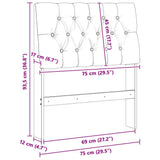 Upholstered Headboard Light Grey 75 cm Solid Pine Wood 879373