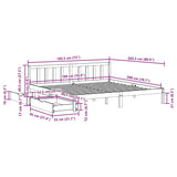 ZNTS Bed Frame without Mattress White 180x200 cm Super King Solid Wood Pine 3301482