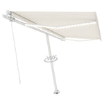 ZNTS Manual Retractable Awning with LED 450x350 cm Cream 3069642