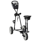 Golf Trolley with Seat Black and White 100 x 60 x 130 cm Iron 42033587
