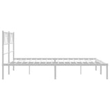 Metal Bed Frame without Mattress with Headboard White 120x200cm 355510