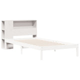 Headboard with Storage White 75 cm Solid Wood Pine 855646