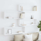 Wall Cube Shelf 4 pcs White 100x15x30 cm Engineered Wood 807080