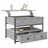 ZNTS Coffee Table Grey Sonoma 70x50x50 cm Engineered Wood and Metal 845384