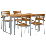 Garden Dining Set 5 pcs Grey and brown Solid acacia wood 3284361