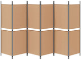 6-Panel Room Divider Beige 300 x 200 cm Fabric 42039222