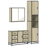 3 Piece Bathroom Furniture Set Sonoma Oak Engineered Wood 3301081