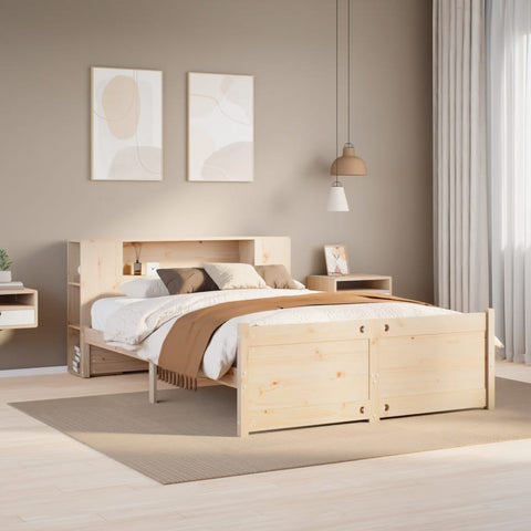 Bookcase Bed without Mattress 140x190cm Solid Wood Pine 3322433